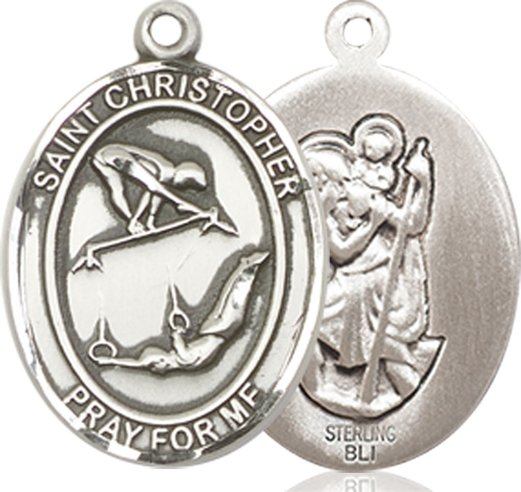 Sterling Silver Saint Christopher Gymnastics Medal