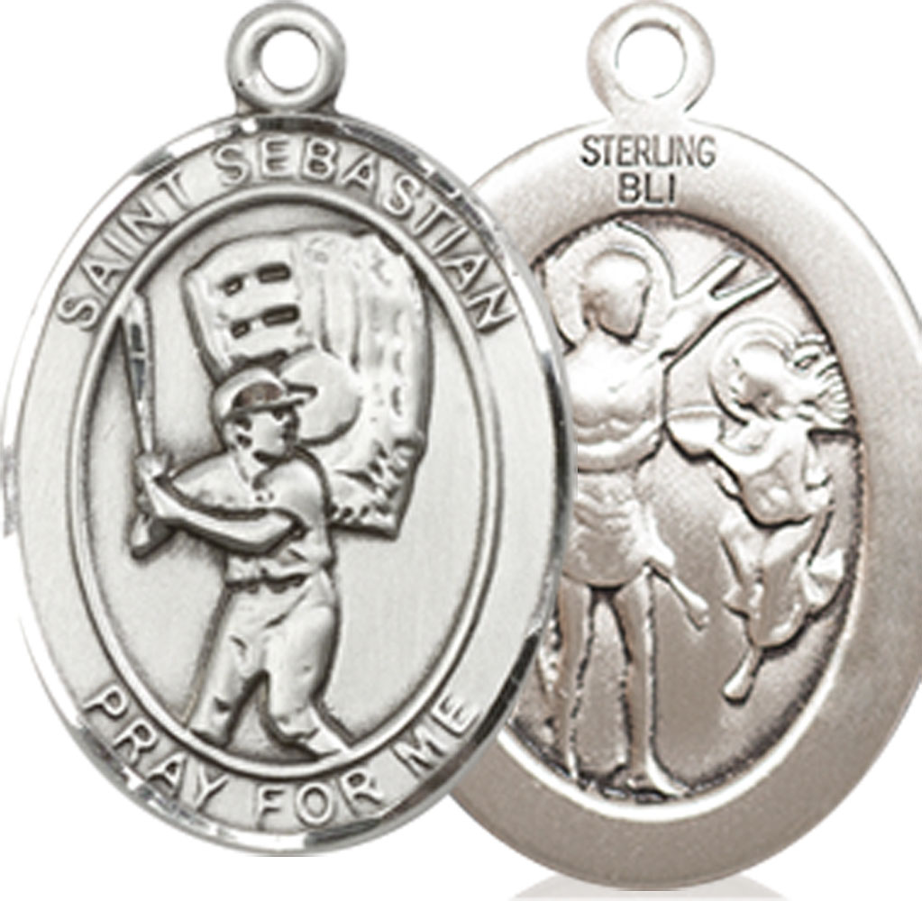 Sterling Silver Saint Sebastian Baseball Medal