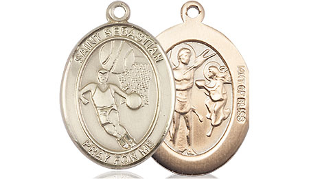 14kt Gold Filled Saint Sebastian Basketball Medal