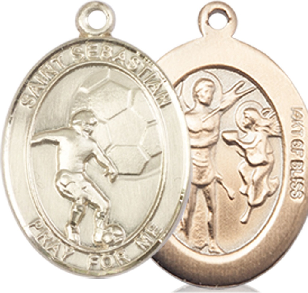 14kt Gold Filled Saint Sebastian Soccer Medal