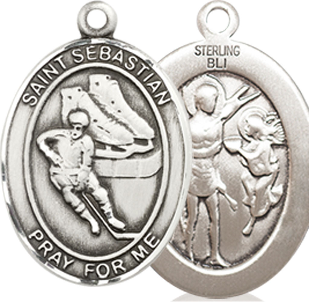 Sterling Silver Saint Sebastian Hockey Medal