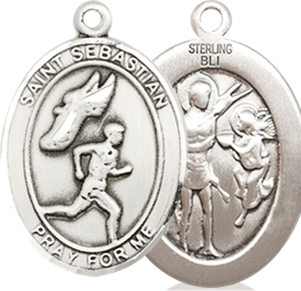 Sterling Silver Saint Sebastian Track and Field Medal