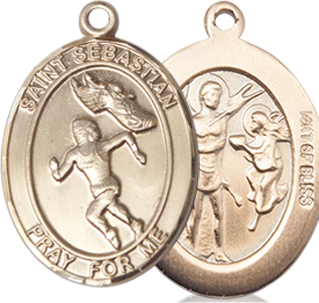 14kt Gold Filled Saint Sebastian Track and Field Medal