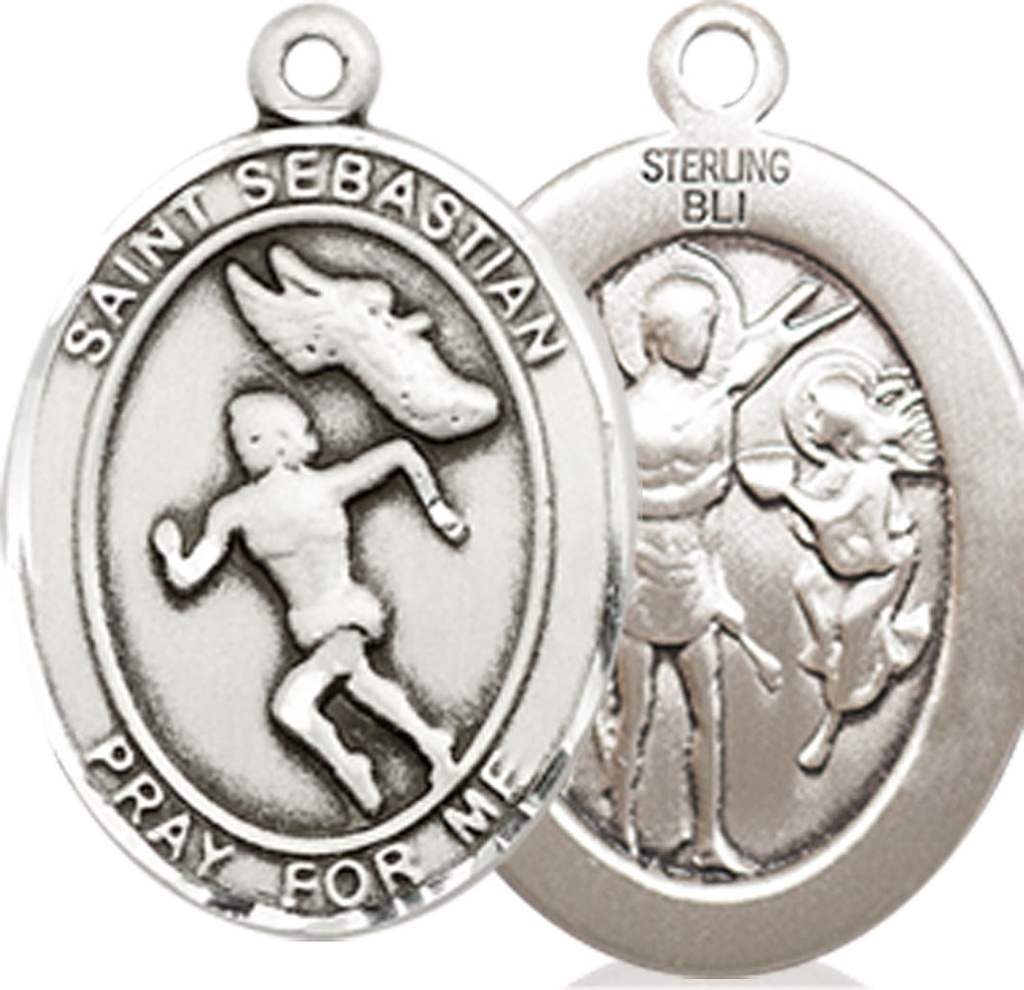 Sterling Silver Saint Sebastian Track and Field Medal