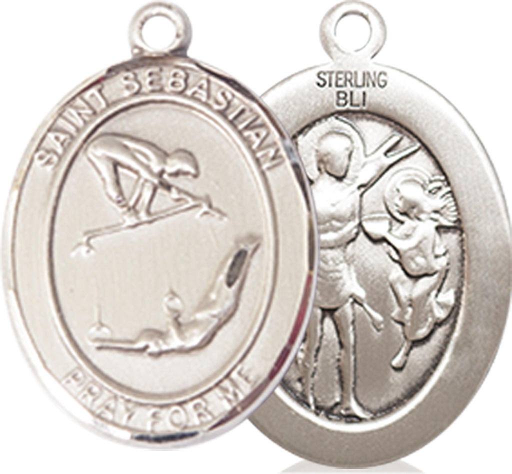 Sterling Silver Saint Sebastian Gymnastics Medal
