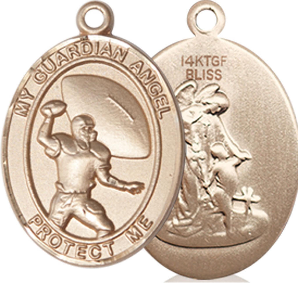 14kt Gold Filled Guardian Angel Track&amp;Field Medal