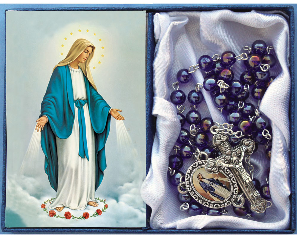 Rosary Glass Blue Lady Of Grace