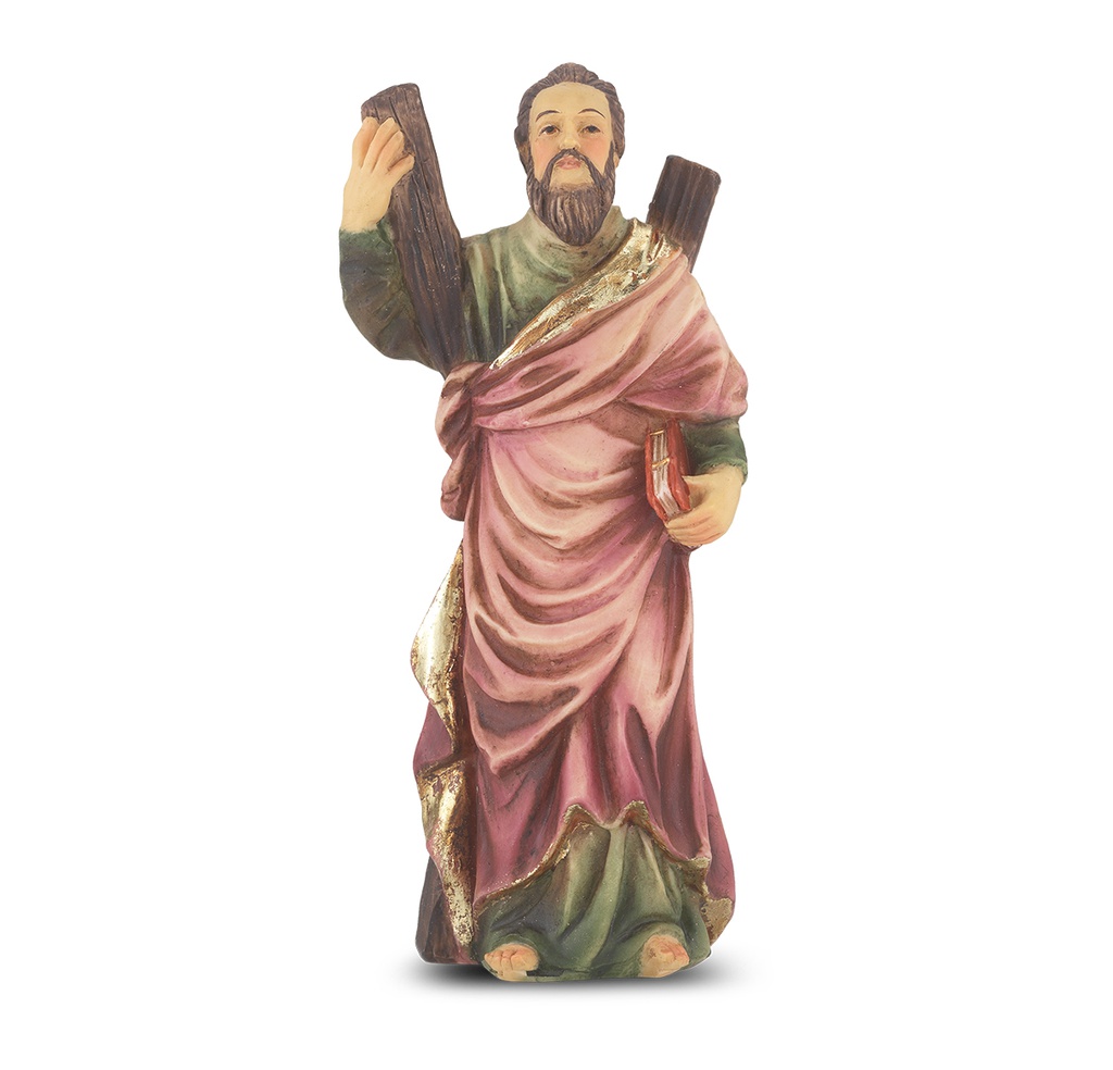 4" Cold Cast Resin Hand Painted Statue of St. Andrew