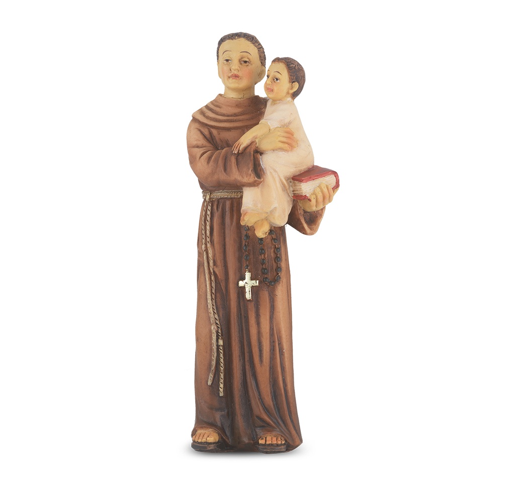 4" Cold Cast Resin Hand Painted Statue of St. Anthony