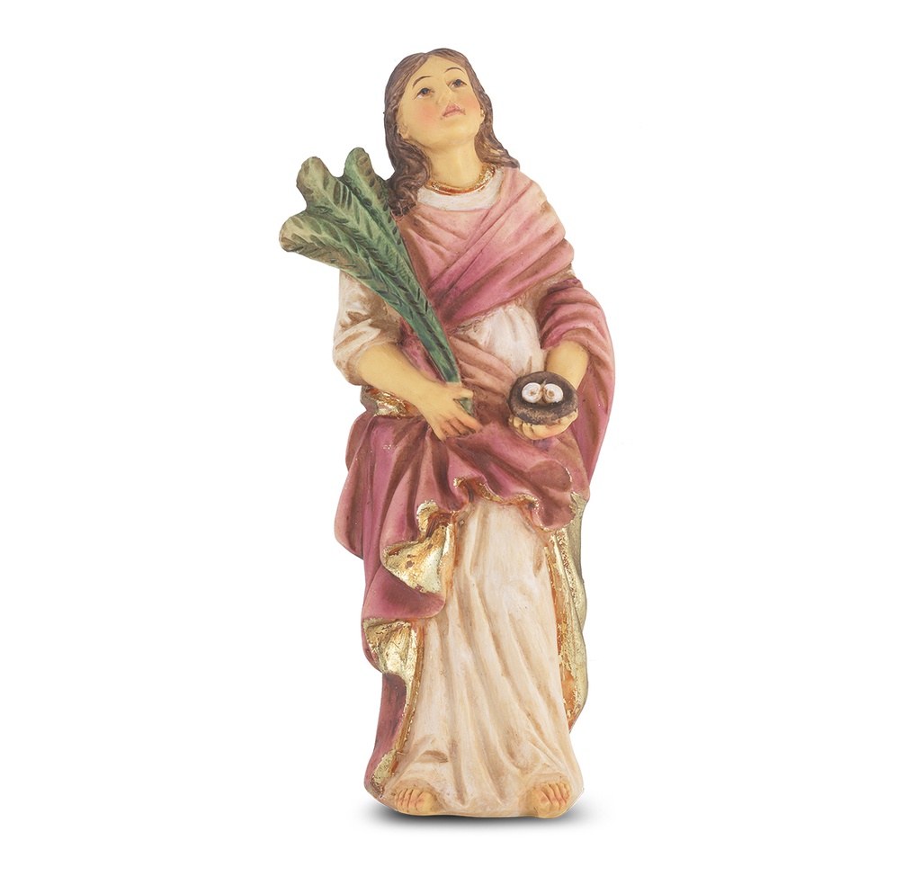 4" Cold Cast Resin Hand Painted Statue of St. Lucy