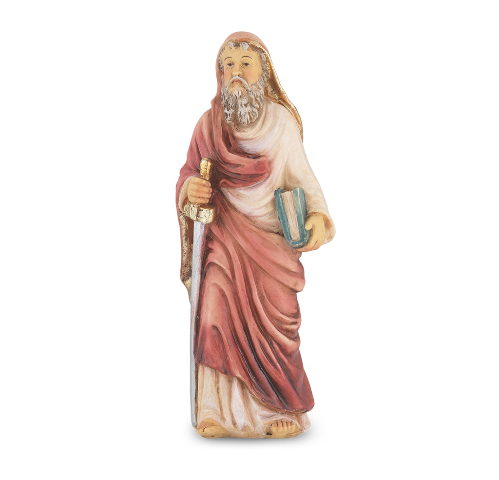 4" Cold Cast Resin Hand Painted Statue of St. Paul