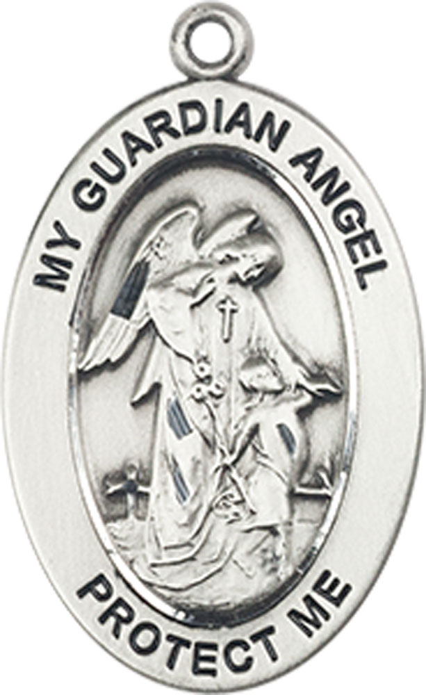 Sterling Silver Guardian Angel w/Child Medal