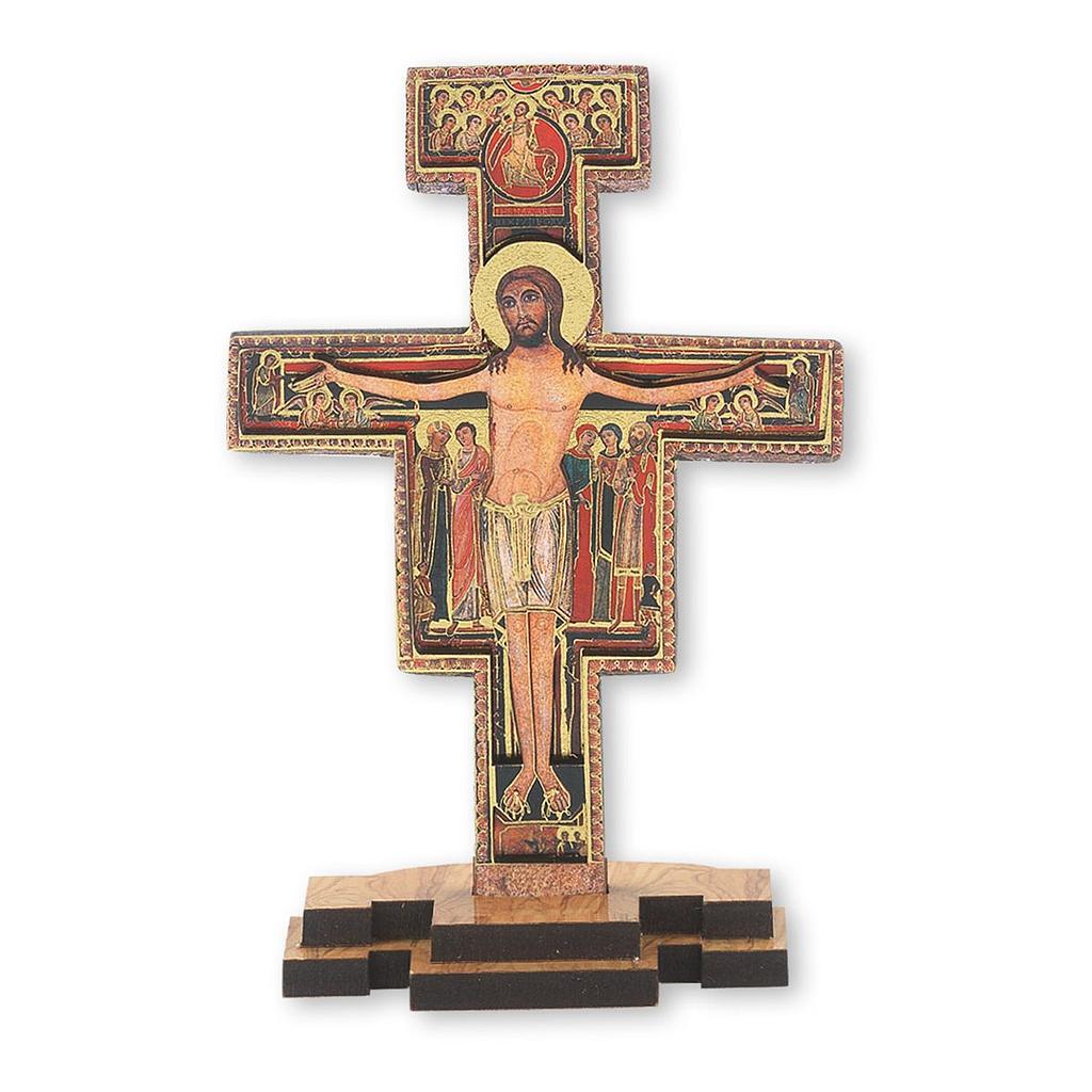 5&quot; Three Dimensional San Damiano Cross on Base