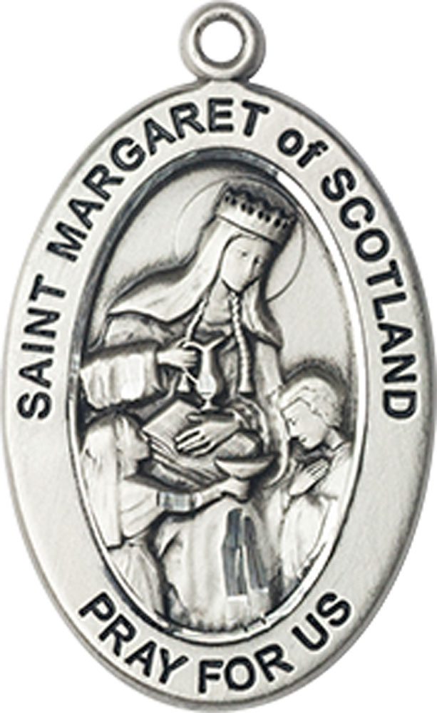 Sterling Silver Saint Margaret of Scotland Medal