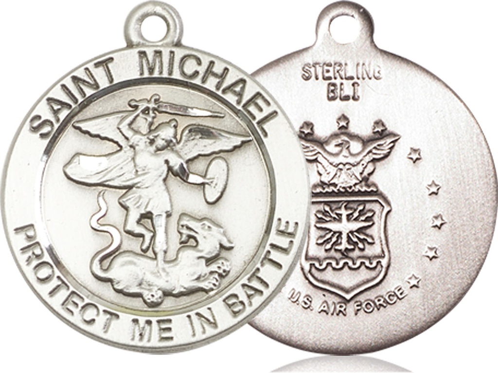 Sterling Silver Saint Michael Air Force Medal