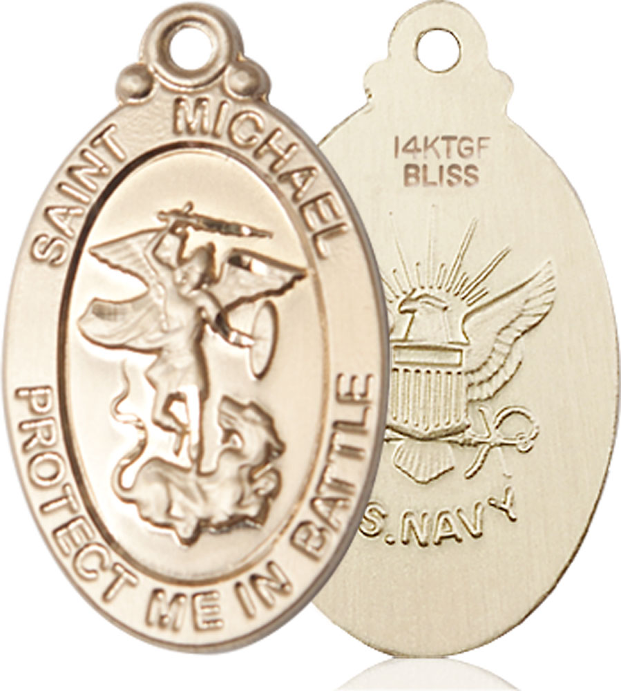 14kt Gold Filled Saint Michael Navy Medal