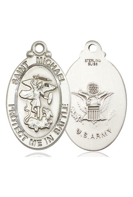 Sterling Silver Saint Michael Army Medal