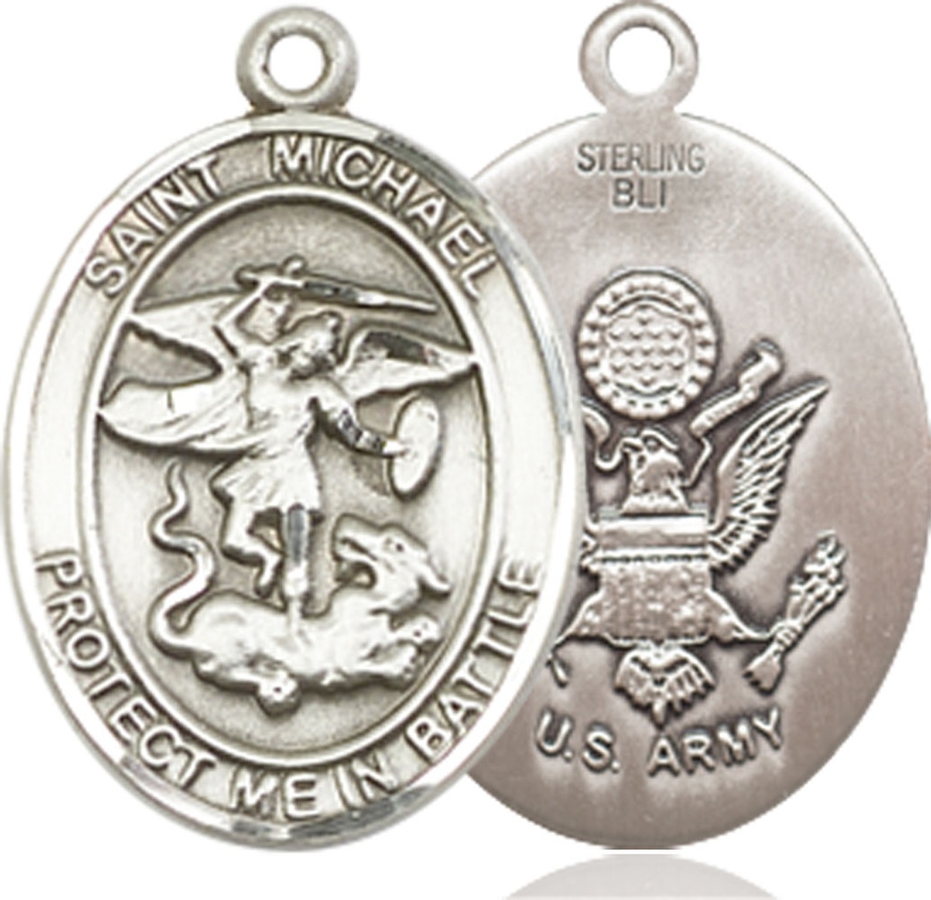 Sterling Silver Saint Michael Army Medal