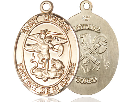 14kt Gold Filled Saint Michael National Guard Medal