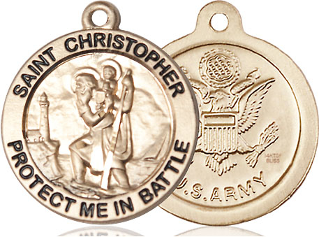 14kt Gold Filled Saint Christopher Army Medal