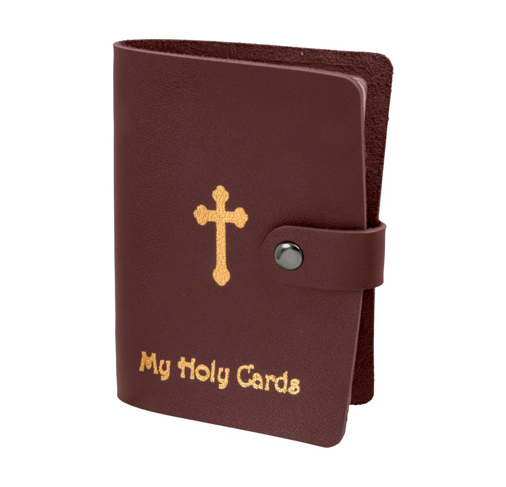 Maroon Gold Stamped Leatherette Card Holder Holds Up To 20 Card