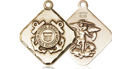 14kt Gold Filled Coast Guard Diamond Medal