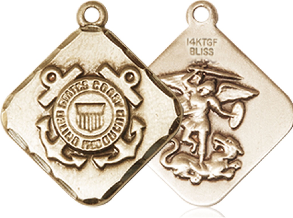 14kt Gold Filled Coast Guard Diamond Medal