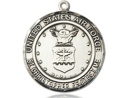 Sterling Silver Air Force St Christopher Medal