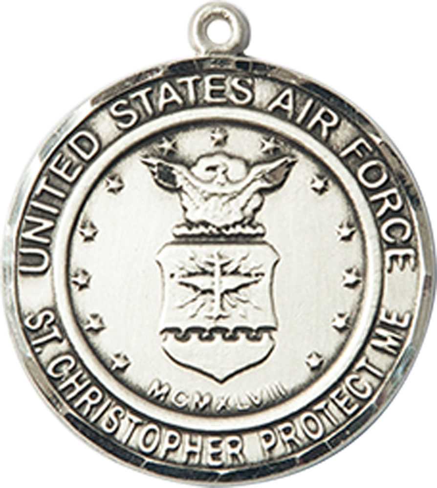 Sterling Silver Air Force St Christopher Medal