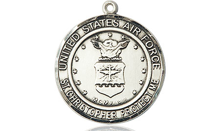 Sterling Silver Air Force St Christopher Medal