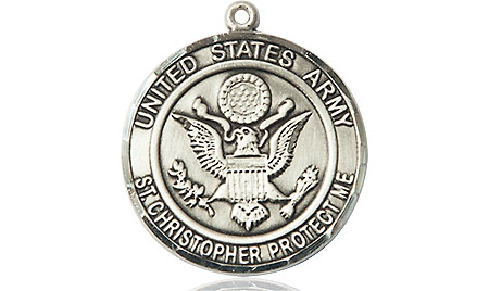 Sterling Silver Army St Christopher Medal