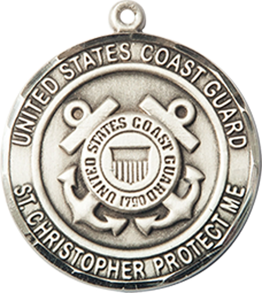 Sterling Silver Coast Guard St Christopher Medal