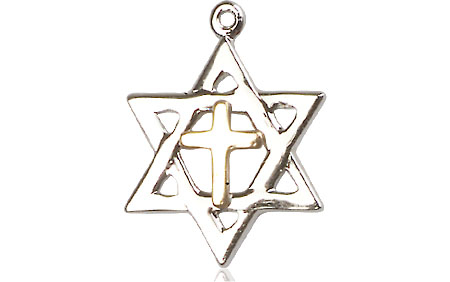Two-Tone GF/SS Star of David Medal