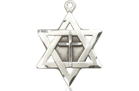 Sterling Silver Star of David w/ Cross Medal