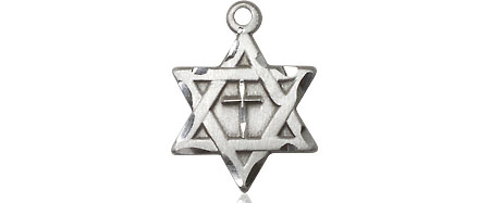 Sterling Silver Star of David w/ Cross Medal