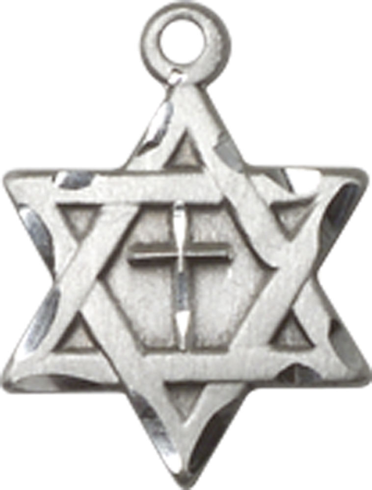 Sterling Silver Star of David w/ Cross Medal