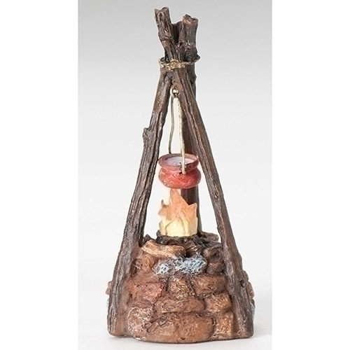 3.75&quot; B/O LITED CAMPFIRE W/LED - Christmas