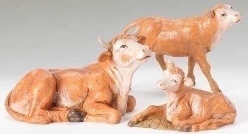 3pc St 5&quot; Ox Family Figure - Christmas