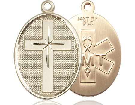 14kt Gold Filled Cross EMT Medal
