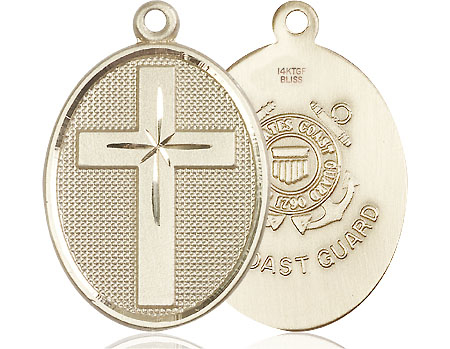 14kt Gold Filled Cross Coast Guard Medal