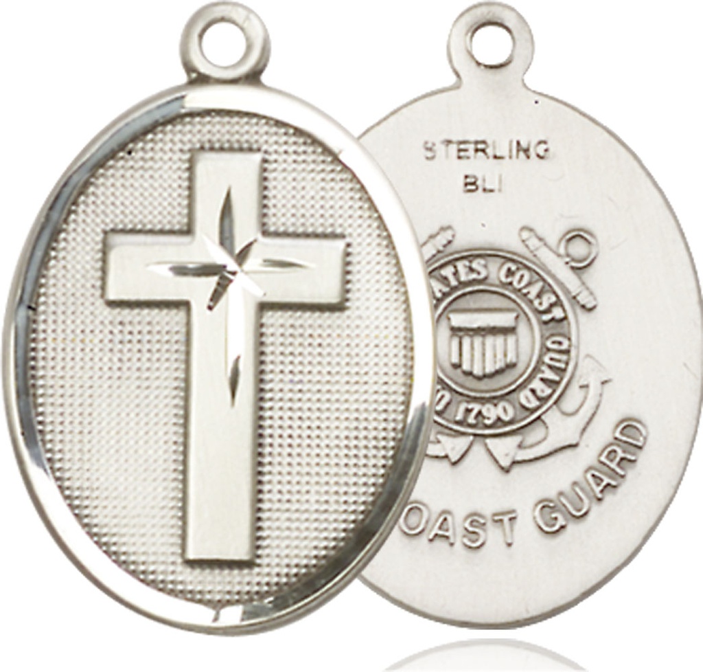 Sterling Silver Cross Coast Guard Medal