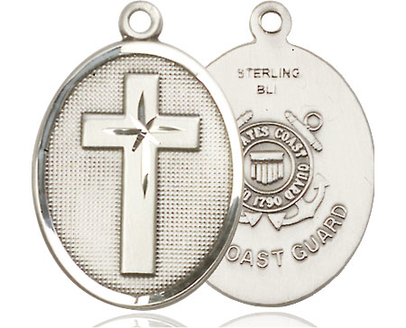 Sterling Silver Cross Coast Guard Medal