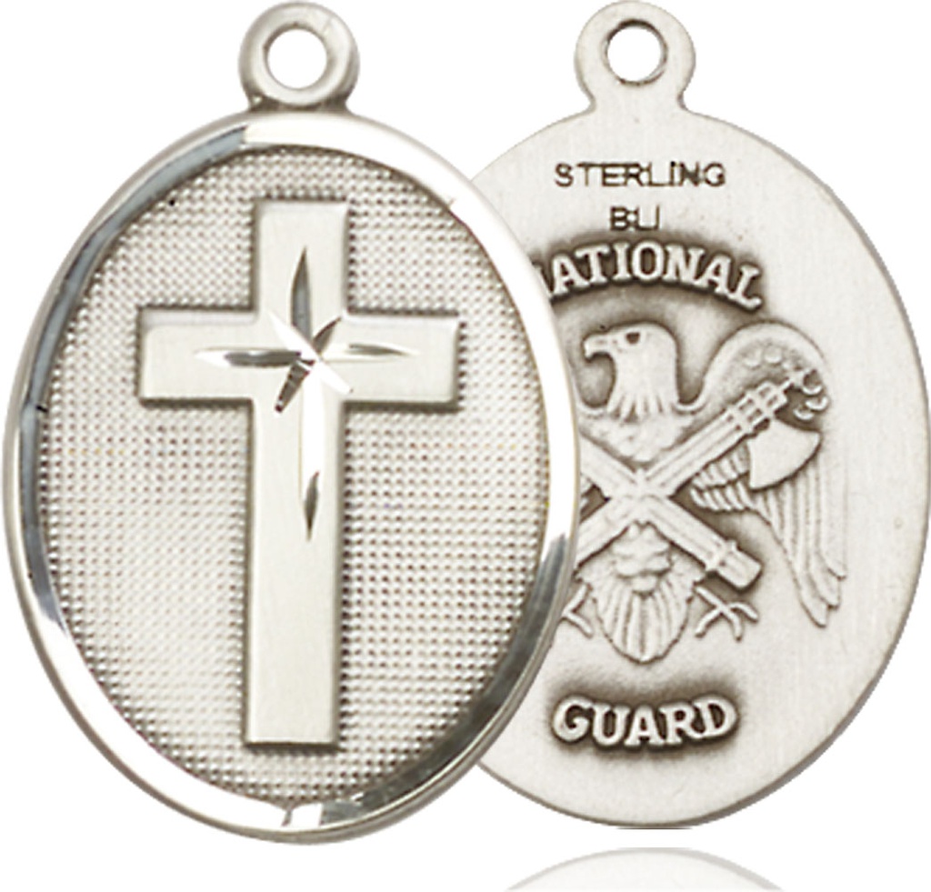 Sterling Silver Cross National Guard Medal