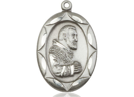 Sterling Silver Saint Pio of Pietrelcina Medal
