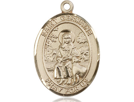 14kt Gold Saint Germaine Cousin Medal