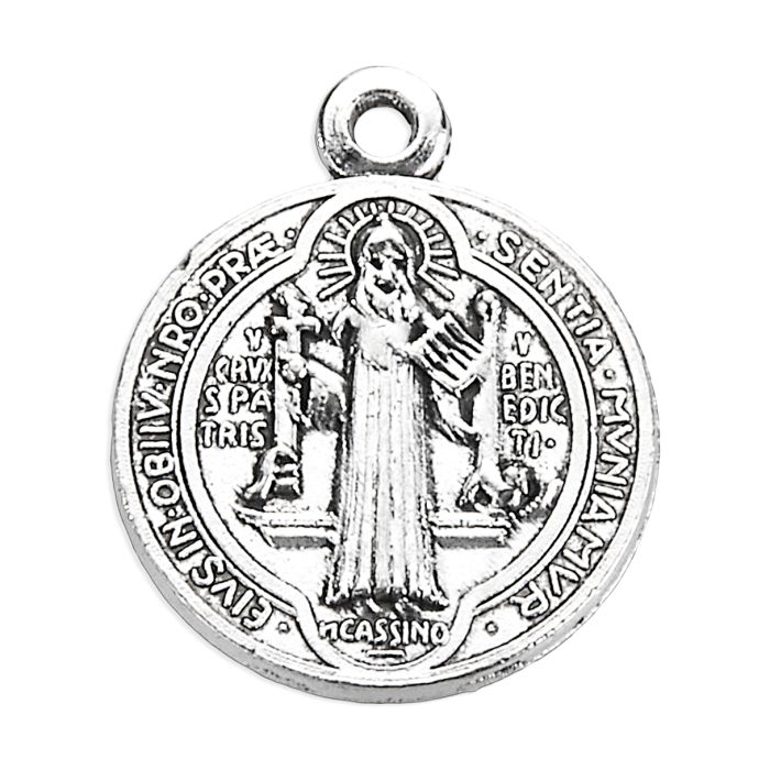 St. Benedict Medal 3/4" Silver W/Jump Ring