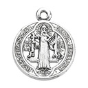 St. Benedict Medal 3/4" Silver W/Jump Ring