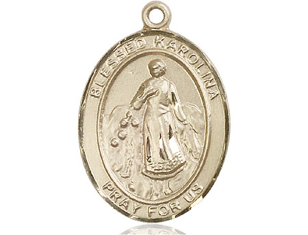 14kt Gold Blessed Karolina Kozkowna Medal