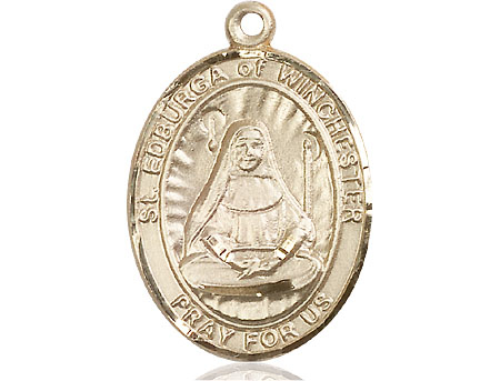 14kt Gold Saint Edburga of Winchester Medal