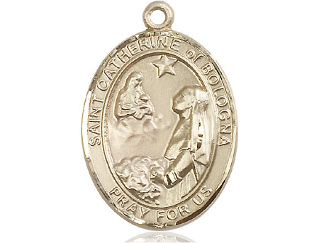14kt Gold Saint Catherine of Bologna Medal